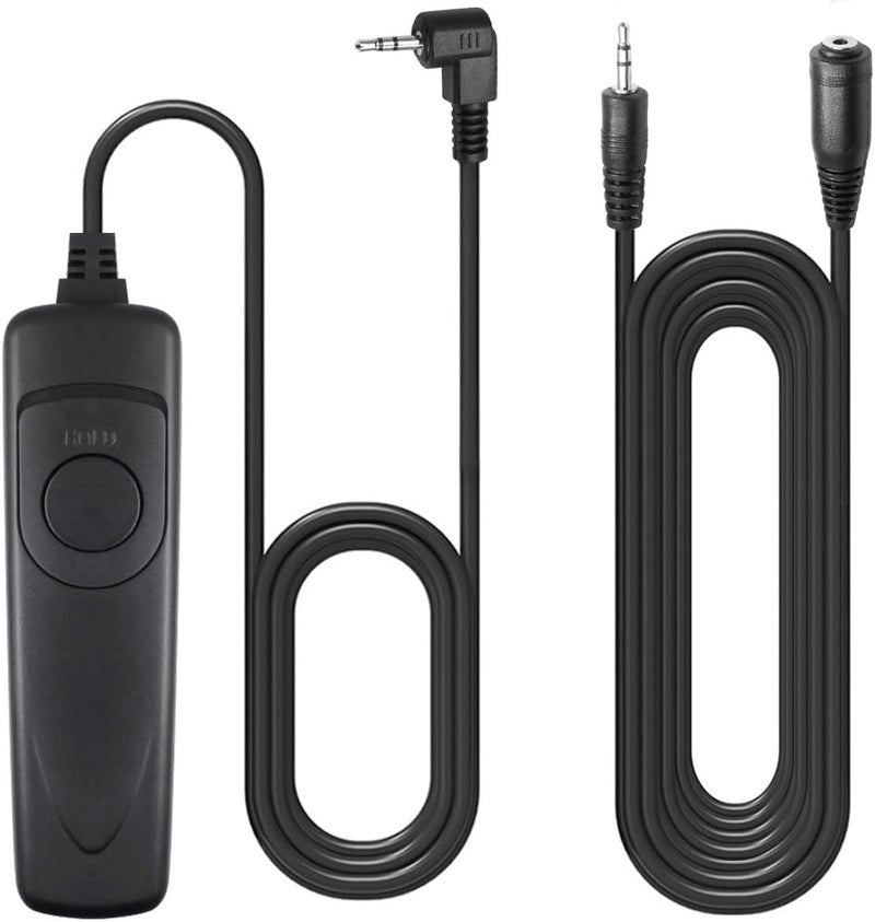 AFUNTA 3.3ft Shutter Release Remote Control with 11.4ft Extension Cable 2.5mm, RS-60E3 Wired Remote Control Switch Cord Replacement Compatible 70D 100D 1200D Digital Camera DSLR - Image 1